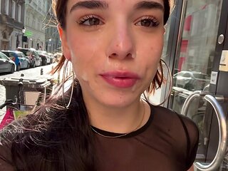 Prague's Public Cumwalk Passion Sparks Wild Sensual Blowjob Heat