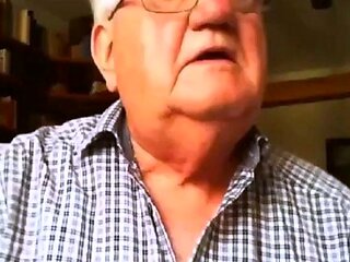 Grandpa Stroking on Webcam