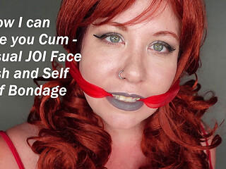 I Know I Can Make You Cum - Sensual JOI Face Fetish and Self Scarf Bondage in Mouth