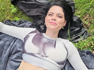 Smoking on the Grass and Show my Boobs on the Sun