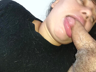 GLUTTONOUS DEVOURS HIS COCK TO THE STALK, TO THE BACK OF HER DEEP THROAT