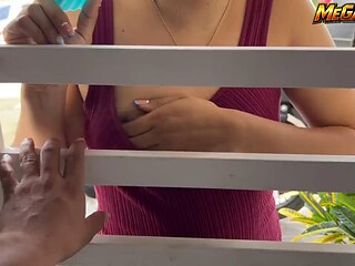 Brunette MeGanSxx Begs Neighbor for Rice in Public Nudity