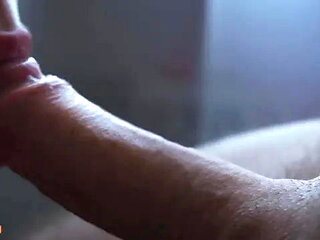 Romantic Blowjob Closeup with Cum in Mouth