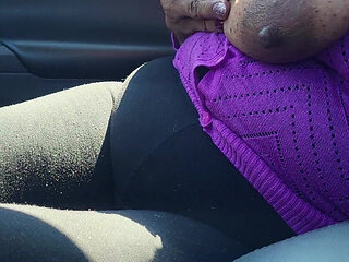 Titty Play in Car