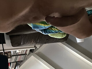 Playing with hard morning dick