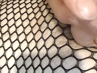Tranny makeover night one. all smooth, dressed in body stocking and strappy heels, toy fucked.!xxx