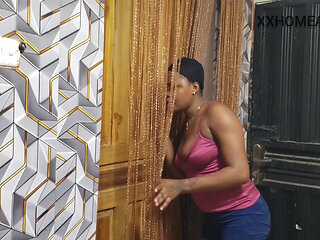 Home Alone African Black Lesbian Teens Enjoy Fucking Step Brother in FFM Threesome