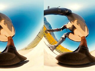 Foxy 3D Superwoman bounces up and down on a cock
