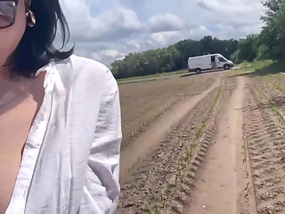 Smoking Cigarette and Bouncing Boobs in Male Shirt to get private place for masturbate and fast Orgasm