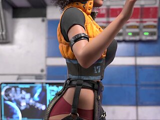 Mummy with big boobs in adult visual novel gameplay