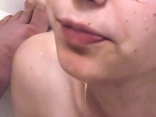 Pissing for 5 Min on Her Face and Mouth