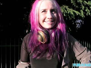 Pink hair video with wild Proxy Paige from Public Agent