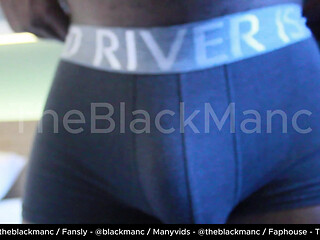 Black Stud Showing Off Underwear and Gooning Getting Hard and Showing Muscle Butt and BBC