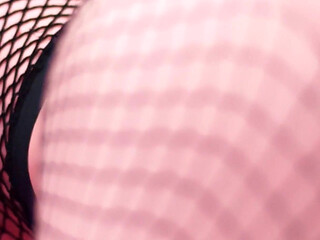 Teen in Fishnets Got Horny and Using a Fuck Machine