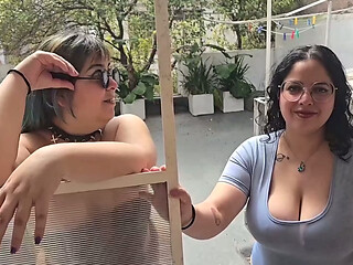 Trio con mi mejor amiga y el vecino! Rimming   blowjob