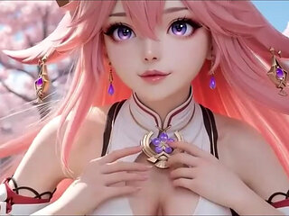 Yae Miko Nude Tease Compilation From Sexy Underwear to Big Breast Exposure Genshin Impact Hentai