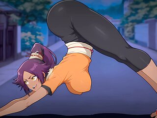 Bleach anime parody featuring Yoruichi, Orihime, Rukia, Tatsuki, and Honshou scenes