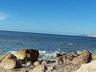 Strangers Caught My Wife Touching and Fucking My Big Cock on a Public Nude Beach - Real Amateur French - Misscreamy