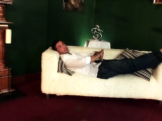 Cute redhead maid gets nailed by her boss