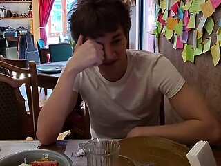 Max Gen Face-Fucks Alpan Stones Throat and Barebacks His Smooth Ass Post-Dinner Date
