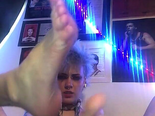 Foot Worship Fetish Goth Girl Big Feet Mistress Domination