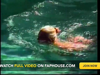 80s Lesbian in the Pool