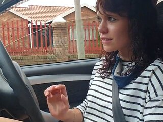 Playing with my pussy while driving - Public Car Webcam Solo