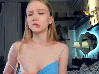 Cute blonde amateur webcam teen masturbating