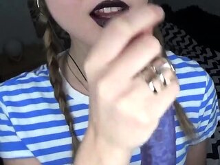 Peas And Pies Black Lipstick Handjob ASMR Video