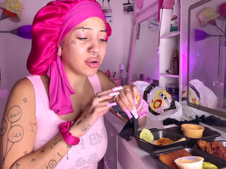 Mukbang Spicy Food Asmr Long Nails Messy Facestuffing Vlog