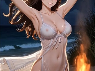 Campfire Cutie by the Beach - Seductive Electric Guitar instrumental music video for relaxing or background music