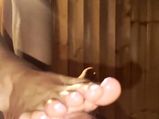 My Skinny Indian Step Sister Gives Me Oily Footjob in a Public Sauna