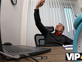 VIP4K. Hot 18-year-old Brunette Gets Fucked Hard in the Office to Get a Loan: Porn