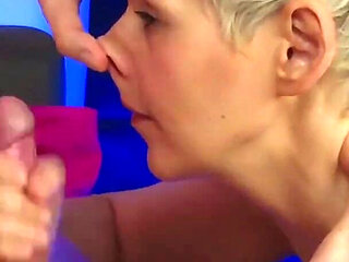 All Views! - Emily Sniffs Justin's Cock and Sucking with Facial!