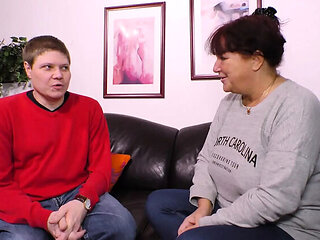 Redhead MILF Sucks Dick and Gets Fucked - Big Tits Blowjob and Cum in Mouth