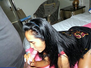 Big ass Thai MILF homemade BJ and fuck