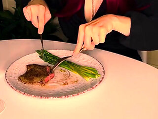 Dinner with You. Steak with Asparagus