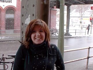 German couple casting on the street in Berlin