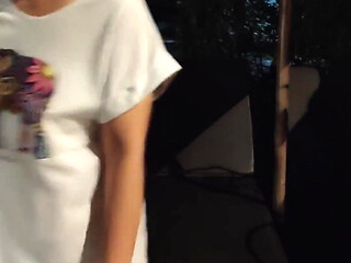 Hot Wife Risking Fucking in Public Pool at Night