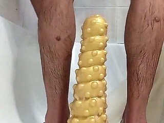 A Huge Dildo Stretches My Anal Hole