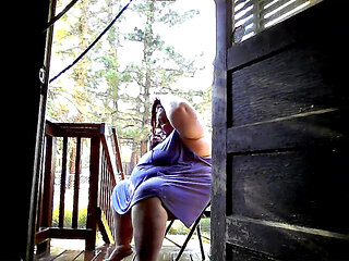 Showering in the water hose. pt 3