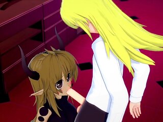 Crim with the Demon Girl from the front office - Interspecies Reviewers