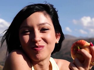 Attractive latina teen loves nude hiking