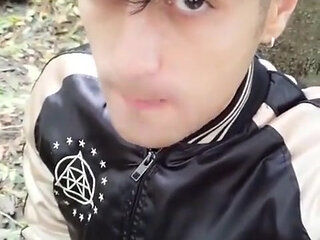 Having Cum Load From Used Condom, Rinsing Mouth with Cum and Swallowing Cum Outside