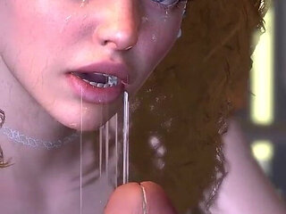 3D Closeup Handjob by a Cute Teen From: Thescenes