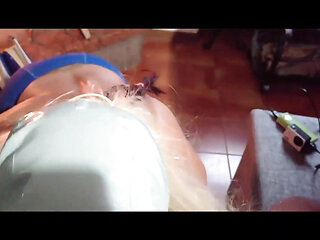 MILF Blowjob POV with My Beautiful Body Covered Only by Pantyhose and Heels, Mask with Pigtails