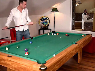Anal Pool Table Sex with Anissa Kate & Kai Taylor - Stockings Fuck and Legs Up