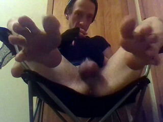 Filthy Kinky Slut Smelling Toes and Anus Teasing