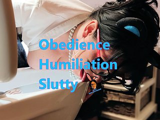 Slave slut toilet licking, humiliation