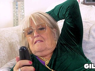 74-Year-Old Granny Alicia Noble Uplifts Stepsons Mood by Fucking His Cock with